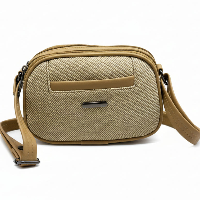 Women Compact Sling Bag | Small Crossbody Shoulder Bag | Multi Pocket | 2 Compartments | Adjustable Strap