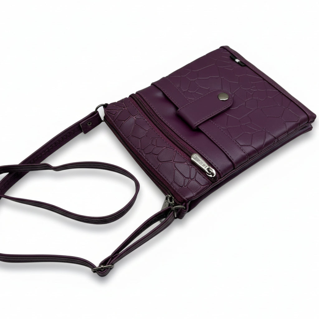 Women Crossbody Sling Bag | Premium PU Leather Small Side Bag for Girls & Ladies | Adjustable Strap | Multiple Zipper Pockets | Lightweight Daily Use Purse