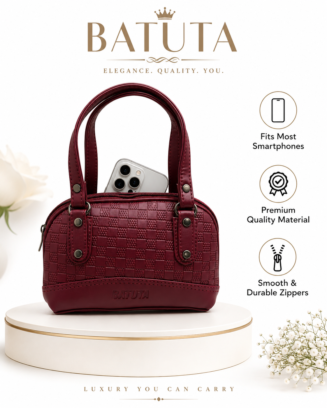 Small Handheld bag for Women, PU Leather, Stylish and Lightweight