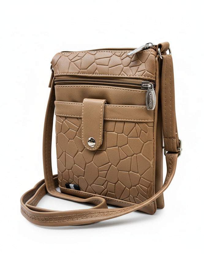 Women Crossbody Sling Bag | Premium PU Leather Small Side Bag for Girls & Ladies | Adjustable Strap | Multiple Zipper Pockets | Lightweight Daily Use Purse