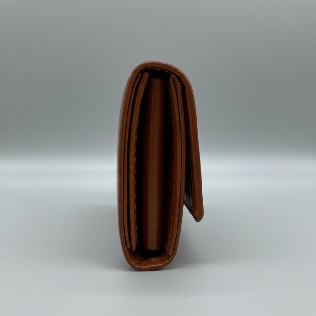 BATUTA HUB Premium Genuine Leather Coin Purse, Brown Compact Card Holder Wallet  Small Handcrafted Money Pouch for Women (Tan)