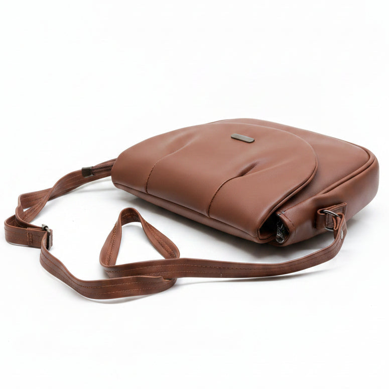 Elegant Flap Closure Crossbody Shoulder Bag with Multiple Compartments