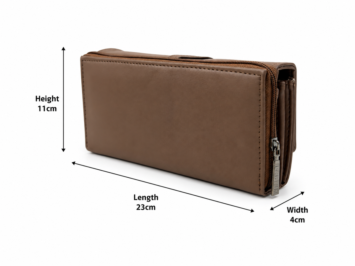 BATUTA Women’s Premium Long Wallet for Women | PU Leather Clutch Wallet | Multiple Card Slots | Cash & Coin Pocket | Stylish Ladies Purse