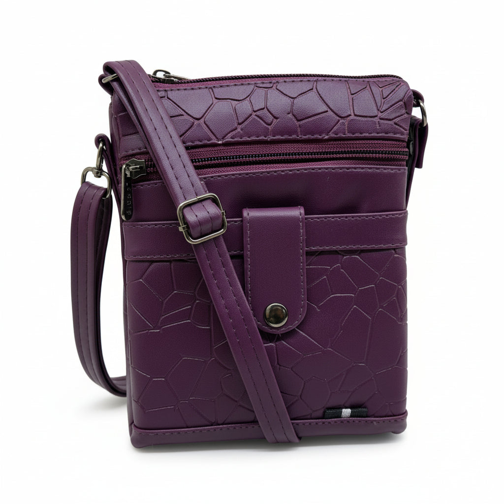 Women Crossbody Sling Bag | Premium PU Leather Small Side Bag for Girls & Ladies | Adjustable Strap | Multiple Zipper Pockets | Lightweight Daily Use Purse