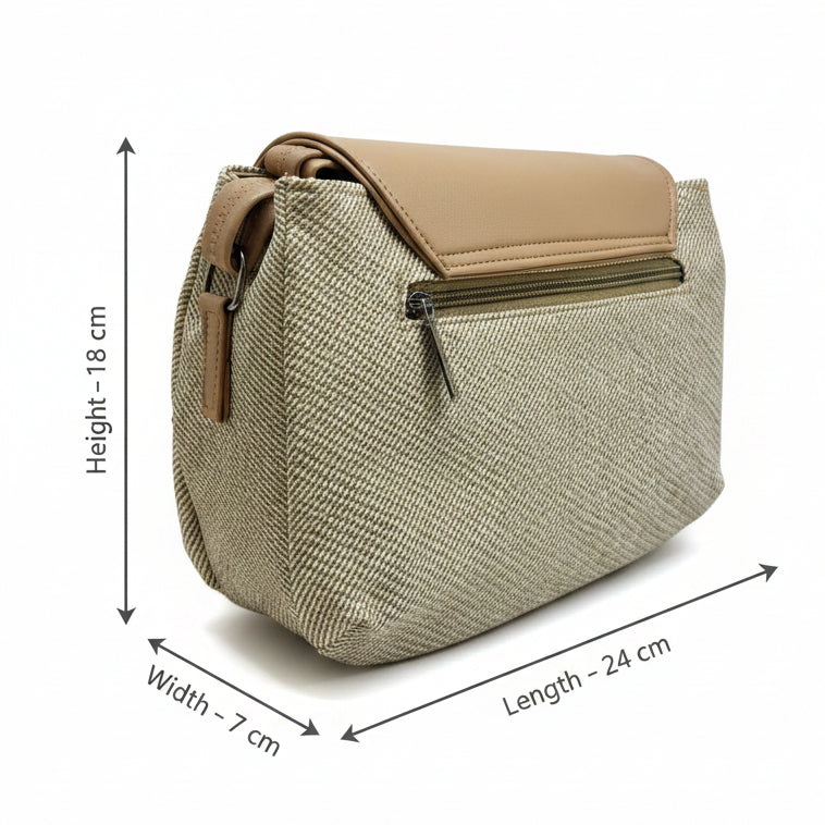 Women’s Stylish Textured Sling Bag | Crossbody Shoulder Bag with Magnetic Flap Closure | Multi-Compartment Everyday Handbag