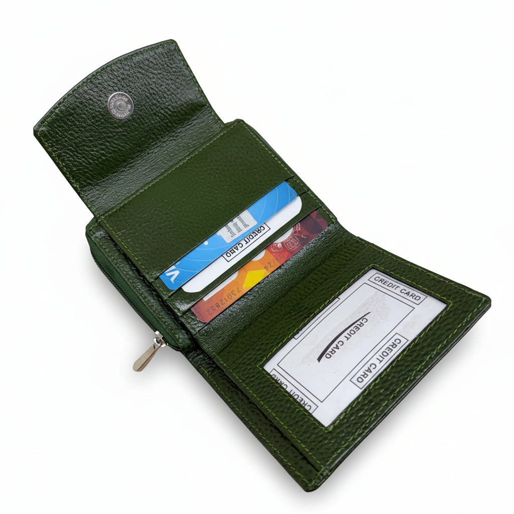 BATUTA Genuine Leather Ladies Wallet for Woman with 8 Card Slots - Clutch Purse for Girl, Wallet for  Ladies Stylish, Ladies Purse for Women Wallet,