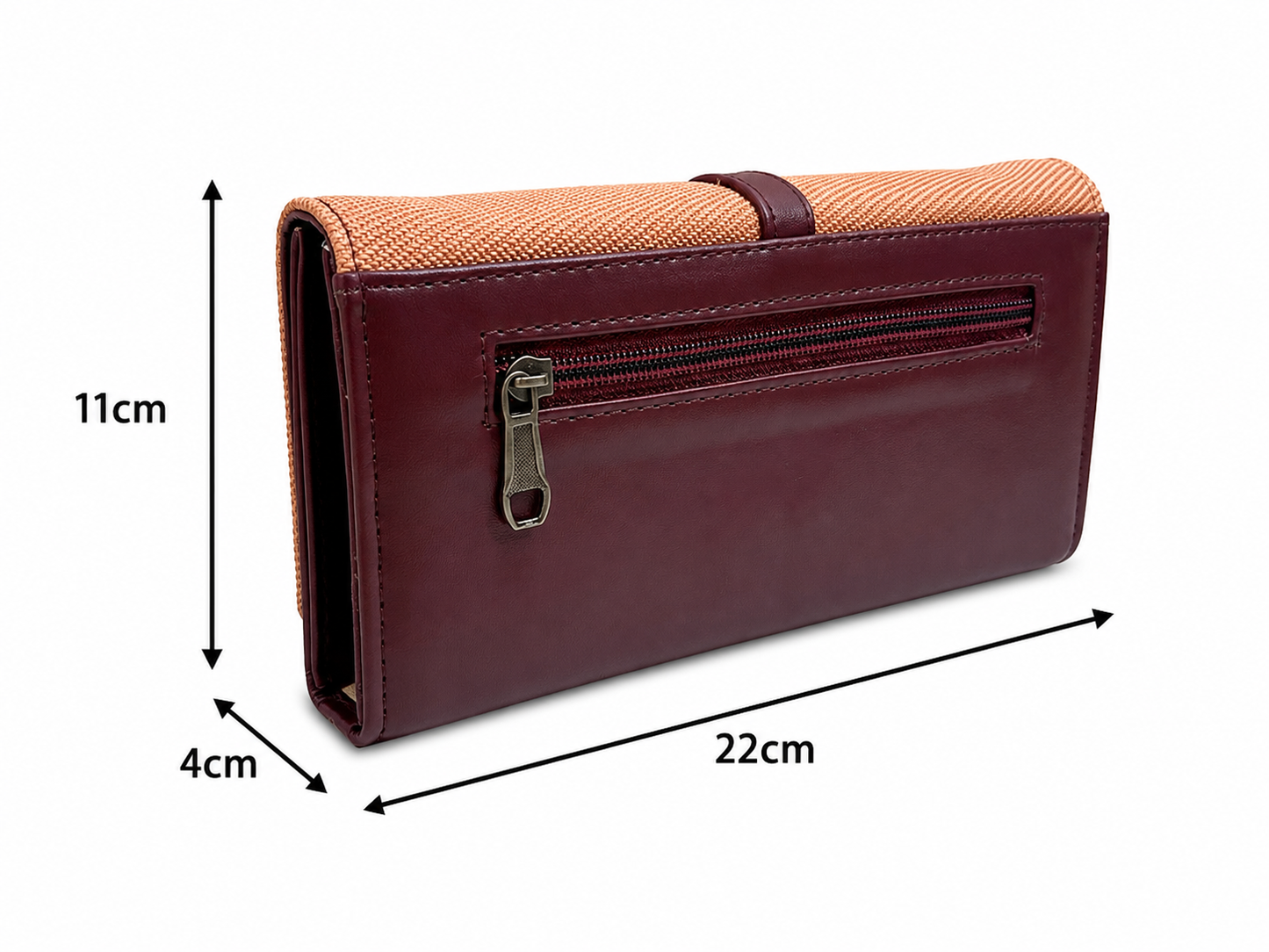 BATUTA HUB Women’s Premium Textured Leatherette Clutch Wallet | Long Ladies Purse with Multiple Card Slots, Zip Pocket & Magnetic Closure | Stylish Wallet for Women