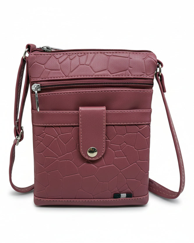 Women Crossbody Sling Bag | Premium PU Leather Small Side Bag for Girls & Ladies | Adjustable Strap | Multiple Zipper Pockets | Lightweight Daily Use Purse