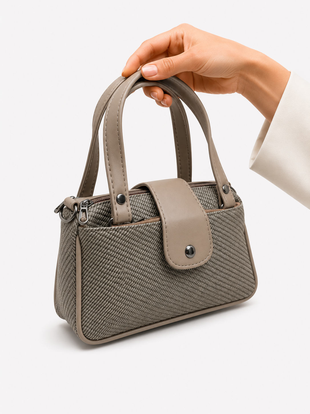 Women’s Stylish Handbag with Detachable Sling Strap | Multi-Pocket Casual Tote Bag for Daily Use