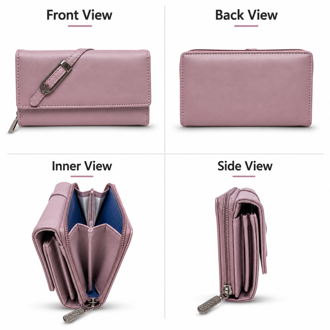 BATUTA Women’s Premium Long Wallet for Women | PU Leather Clutch Wallet | Multiple Card Slots | Cash & Coin Pocket | Stylish Ladies Purse