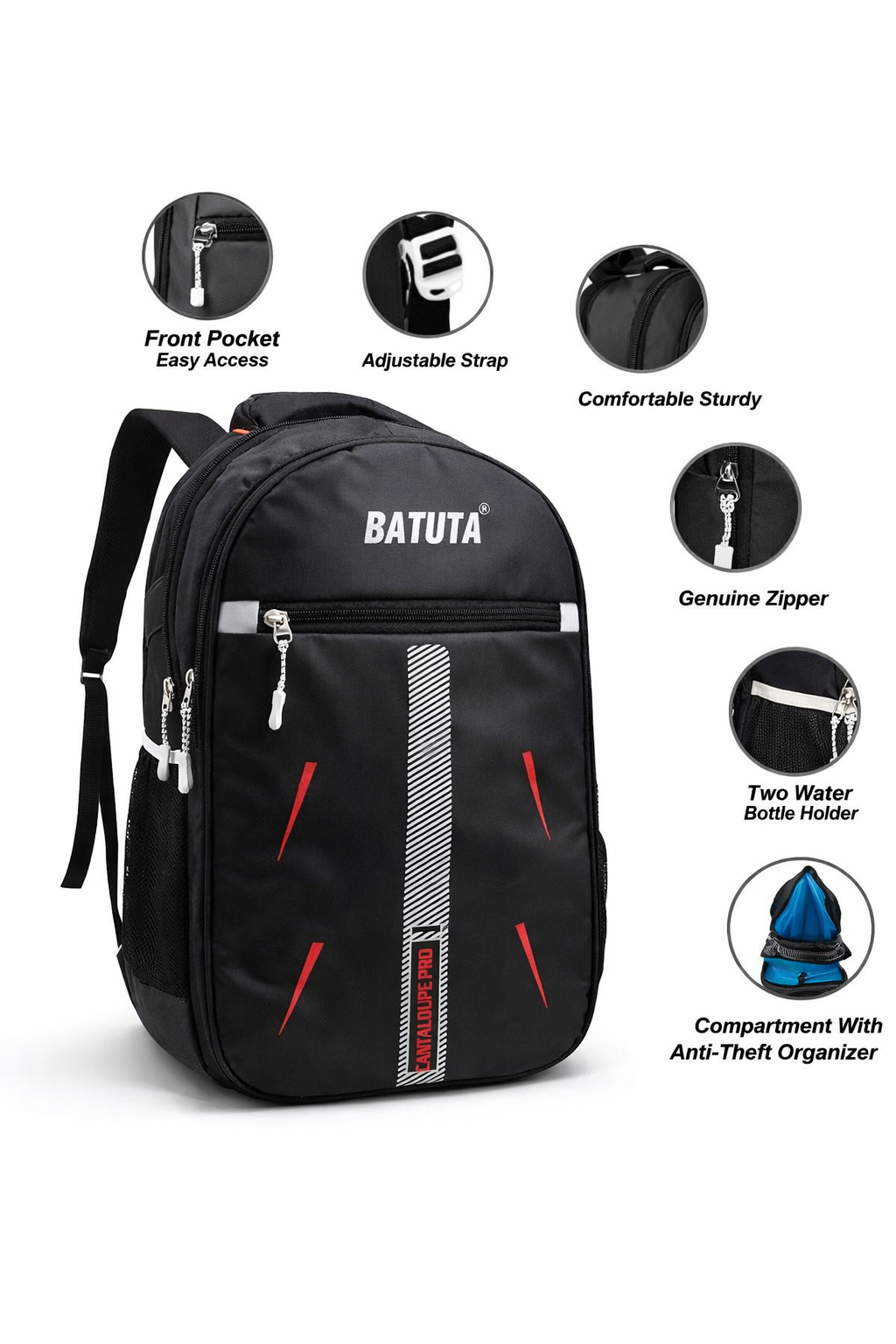 Men’s Stylish Laptop Backpack | Multi-Compartment Travel & Office Bag with Padded Laptop Sleeve, Water Bottle Holder & Adjustable Straps