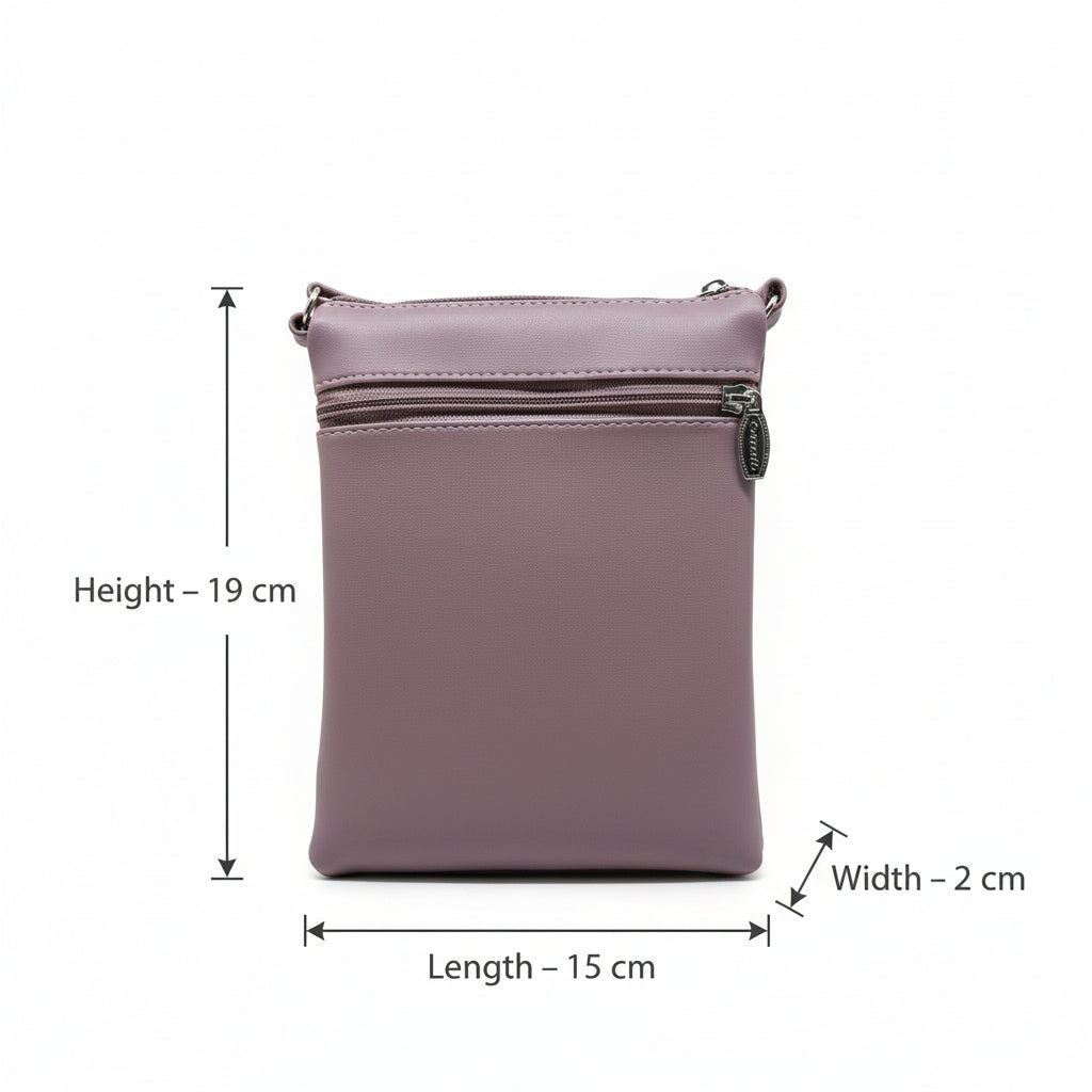 Women Crossbody Sling Bag | Premium PU Leather Small Side Bag for Girls & Ladies | Adjustable Strap | Multiple Zipper Pockets | Lightweight Daily Use Purse