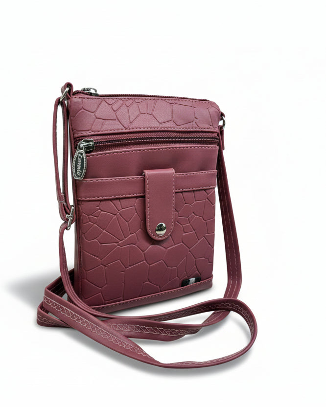 Women Crossbody Sling Bag | Premium PU Leather Small Side Bag for Girls & Ladies | Adjustable Strap | Multiple Zipper Pockets | Lightweight Daily Use Purse