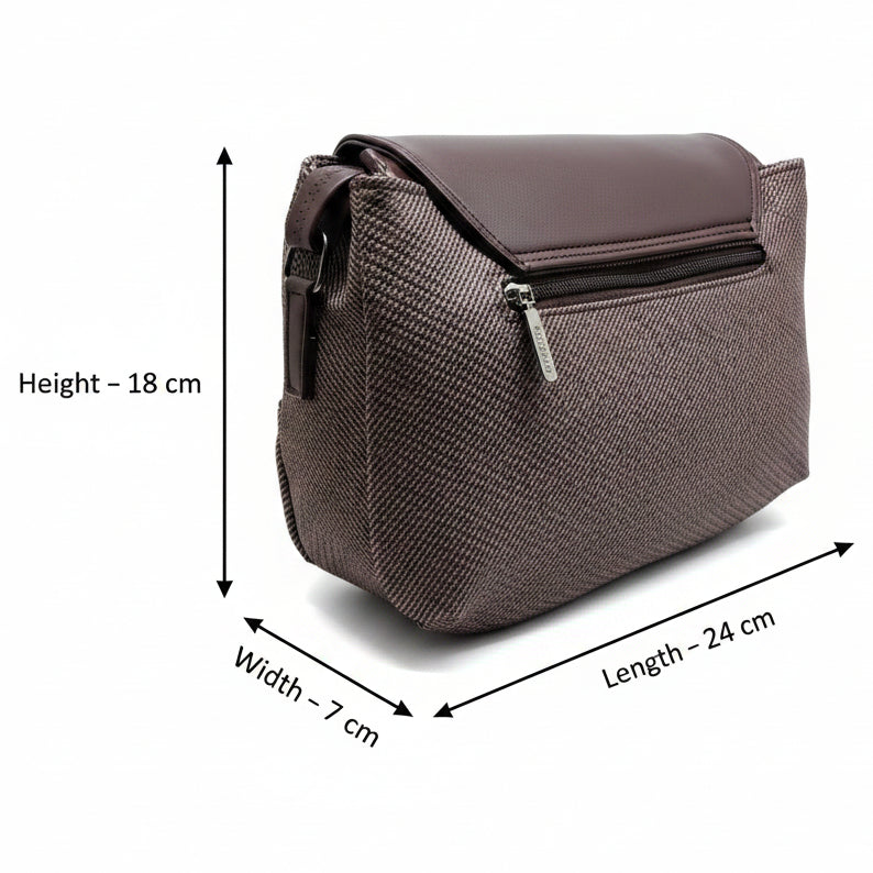 Women’s Stylish Textured Sling Bag | Crossbody Shoulder Bag with Magnetic Flap Closure | Multi-Compartment Everyday Handbag
