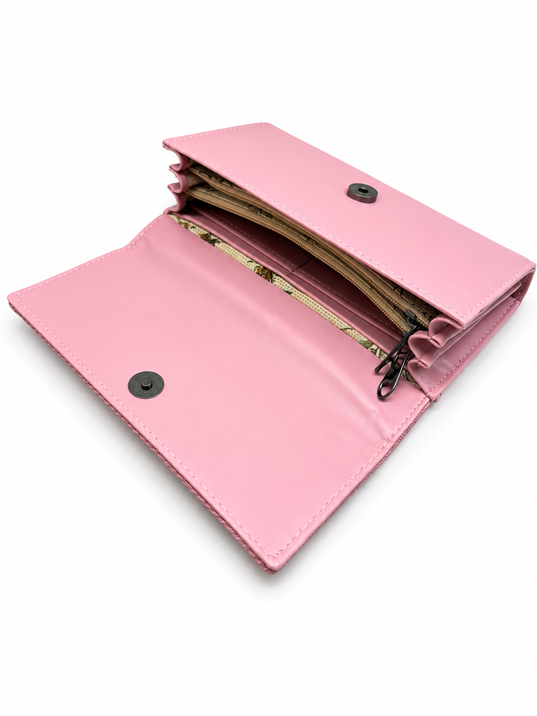 BATUTA HUB Women’s Premium Textured Leatherette Clutch Wallet | Long Ladies Purse with Multiple Card Slots, Zip Pocket & Magnetic Closure | Stylish Wallet for Women