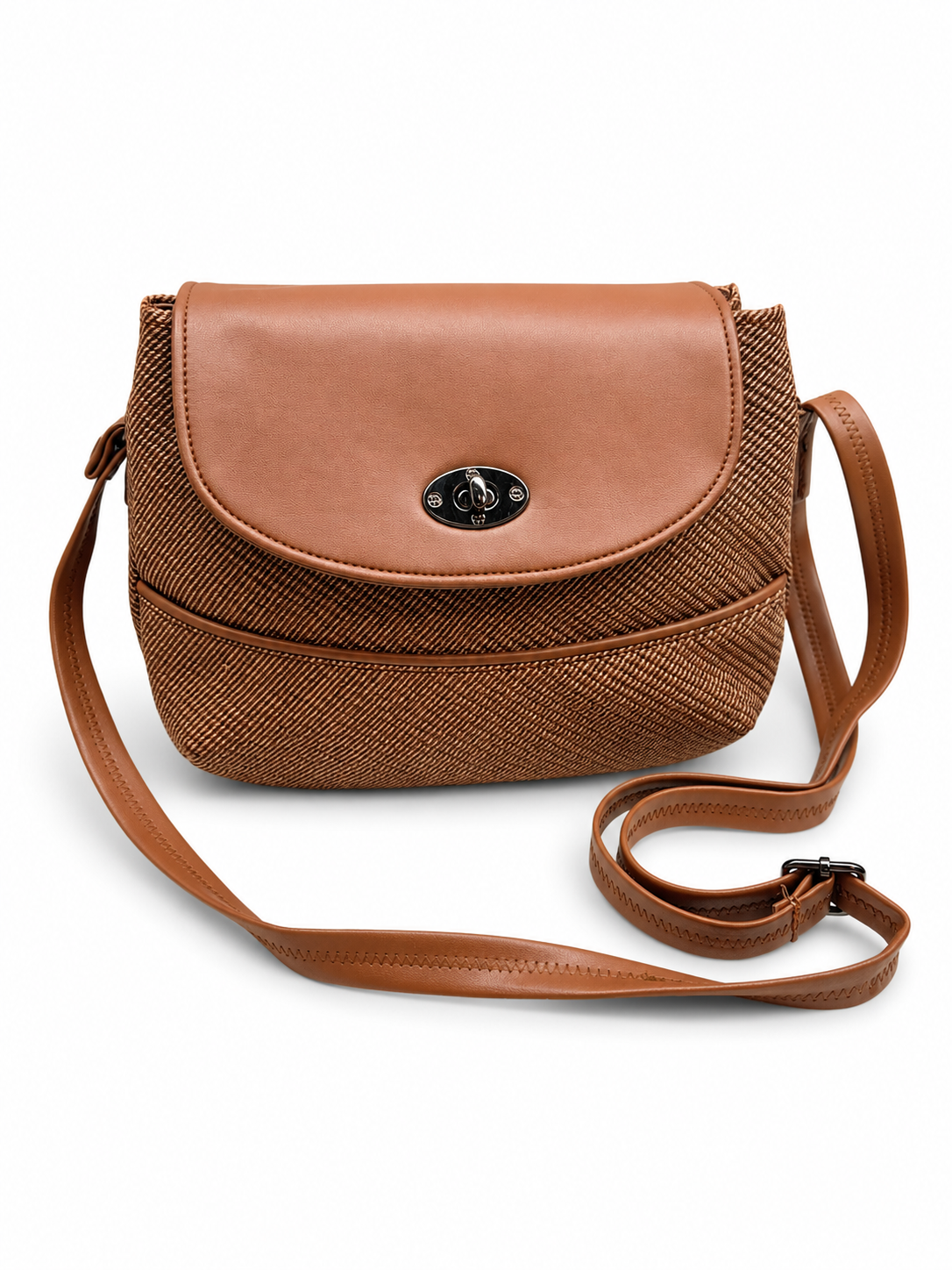 Women’s Stylish Textured Sling Bag | Crossbody Shoulder Bag with Magnetic Flap Closure | Multi-Compartment Everyday Handbag