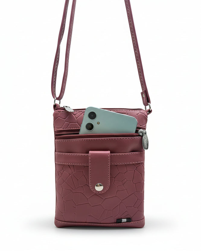 Women Crossbody Sling Bag | Premium PU Leather Small Side Bag for Girls & Ladies | Adjustable Strap | Multiple Zipper Pockets | Lightweight Daily Use Purse