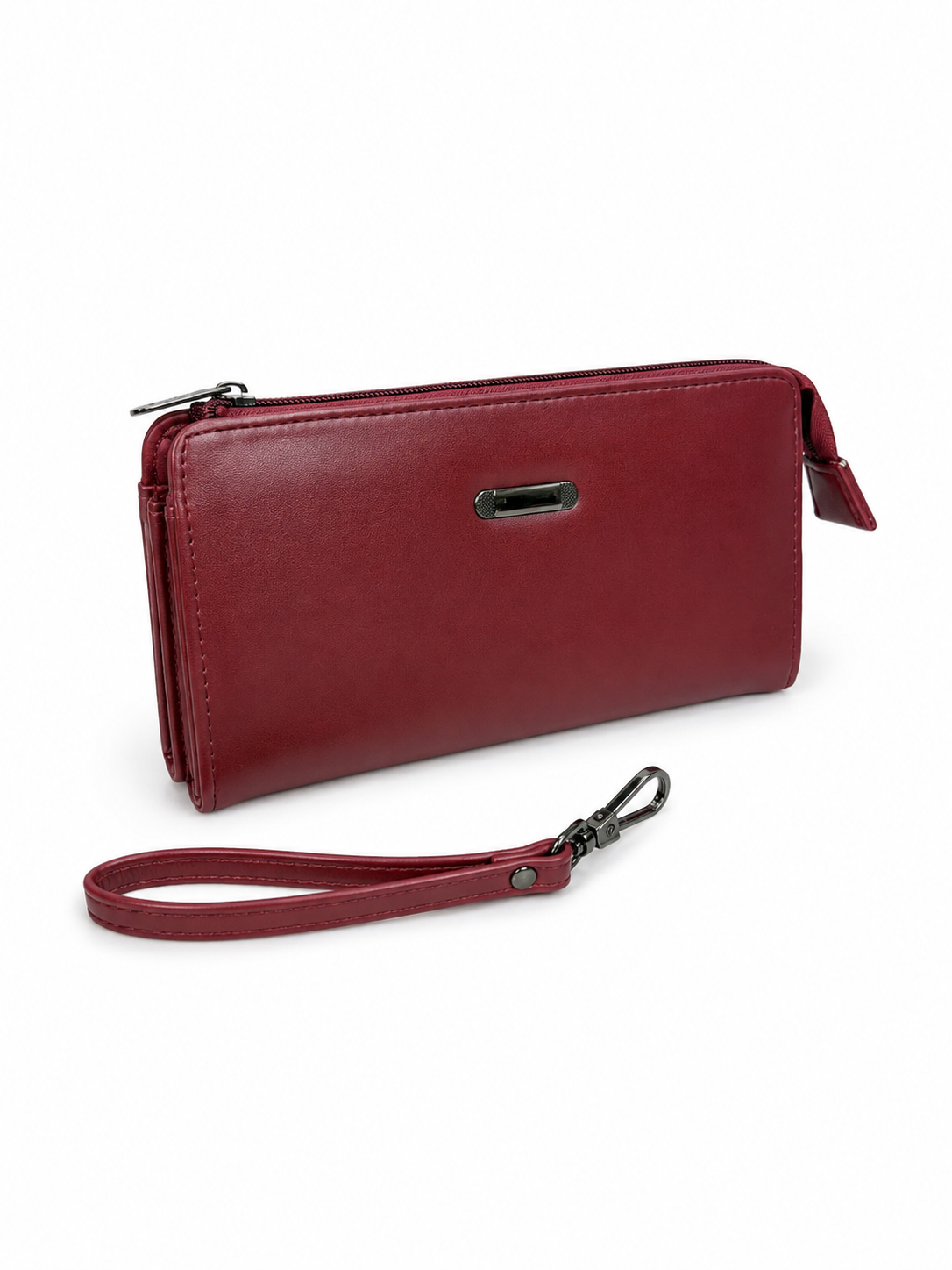 BATUTA Women’s Zip Around Clutch Wallet | PU Leather Ladies Wallet | Multi Compartment Purse with Card Slots, Cash Sections, Coin Pocket & Wrist Strap