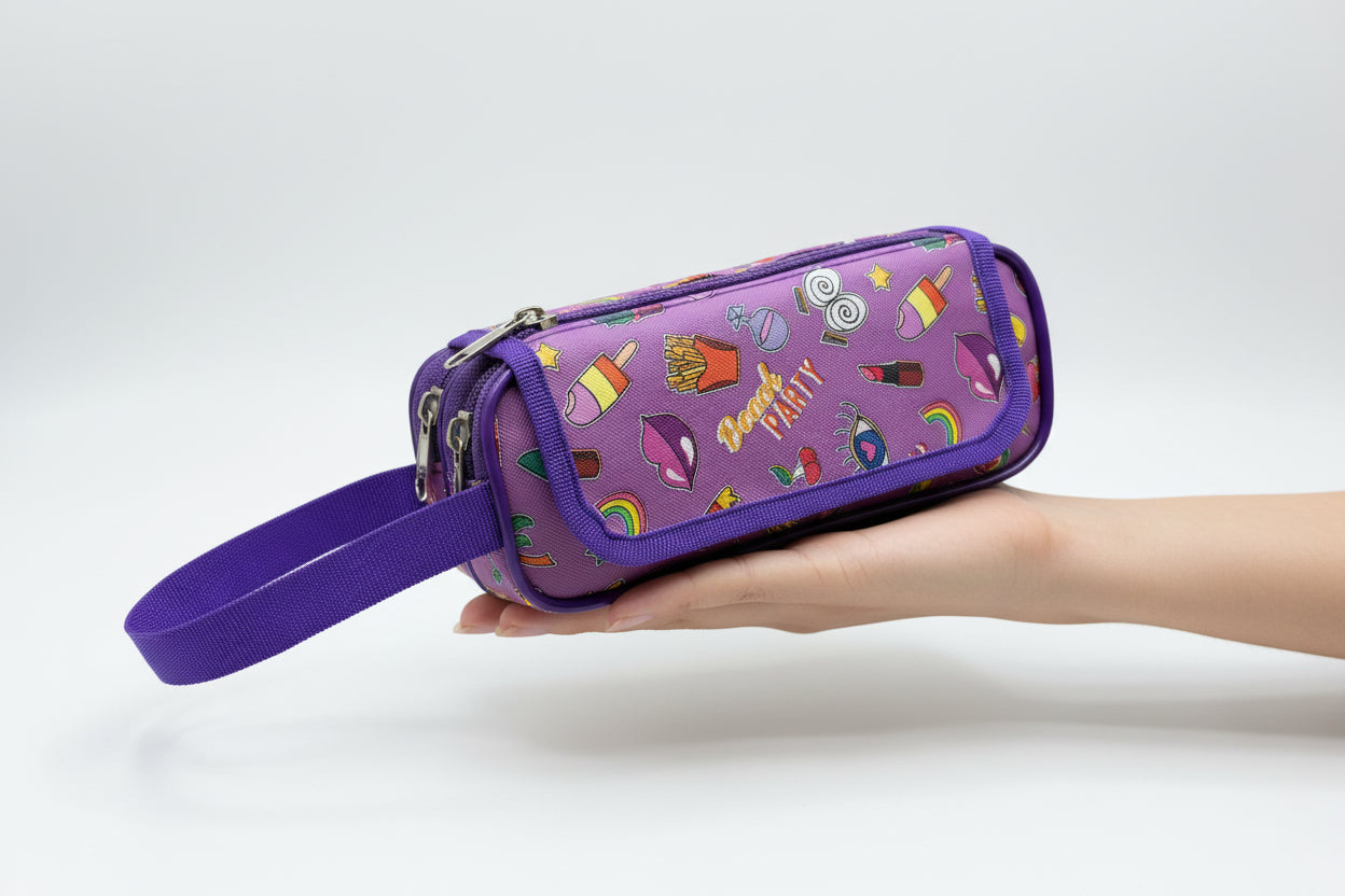 BATUTA HUB Large Size Pencil Case Holder Pouch Pen Bag Marker Stationary Pouch Case 3 Zipper Stationery Case Pen Holde Pencil Pouch