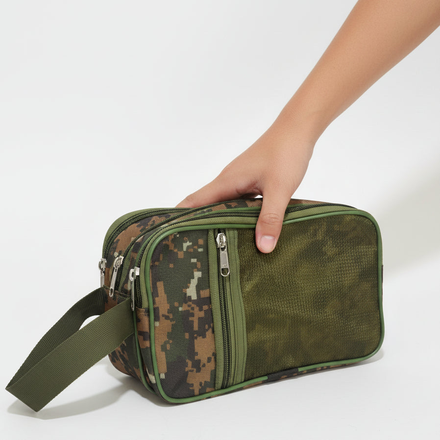 BATUTA HUB Army Design Shaving Kit Bag for Men | Waterproof Travel Toiletry Organizer