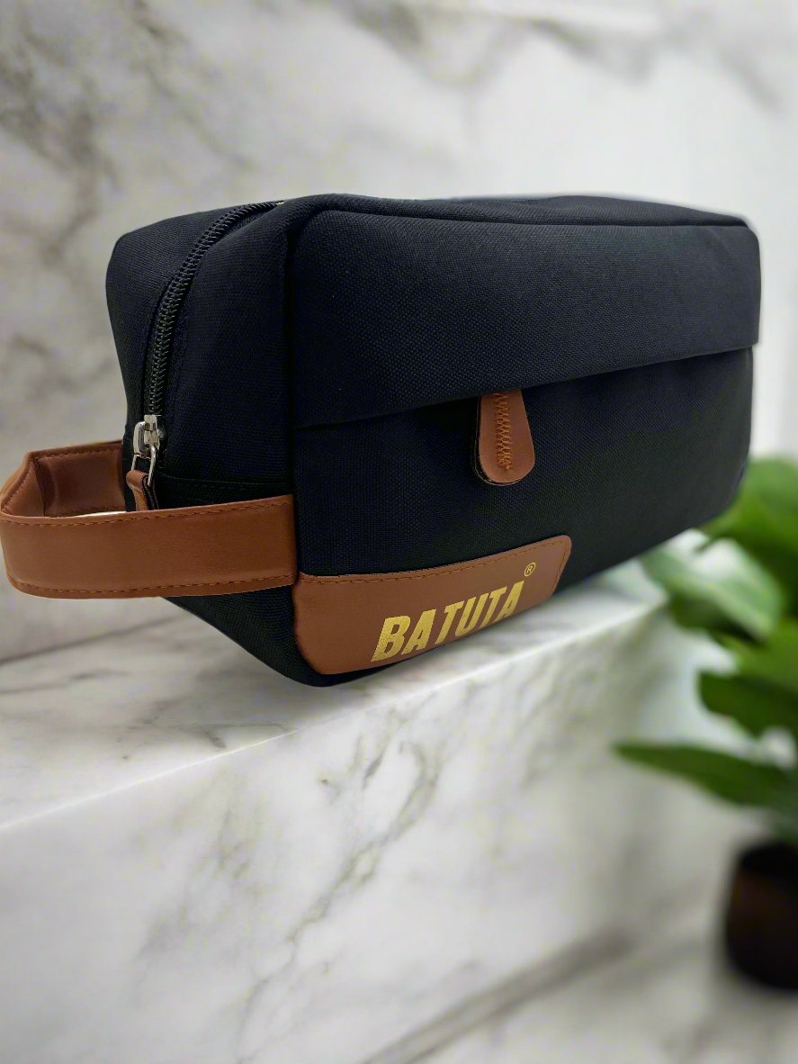 Men's Toiletry Bag Leather and Canvas Travel Toiletry Bag Dopp Kit for Men Shaving Bag for Travel Accessories