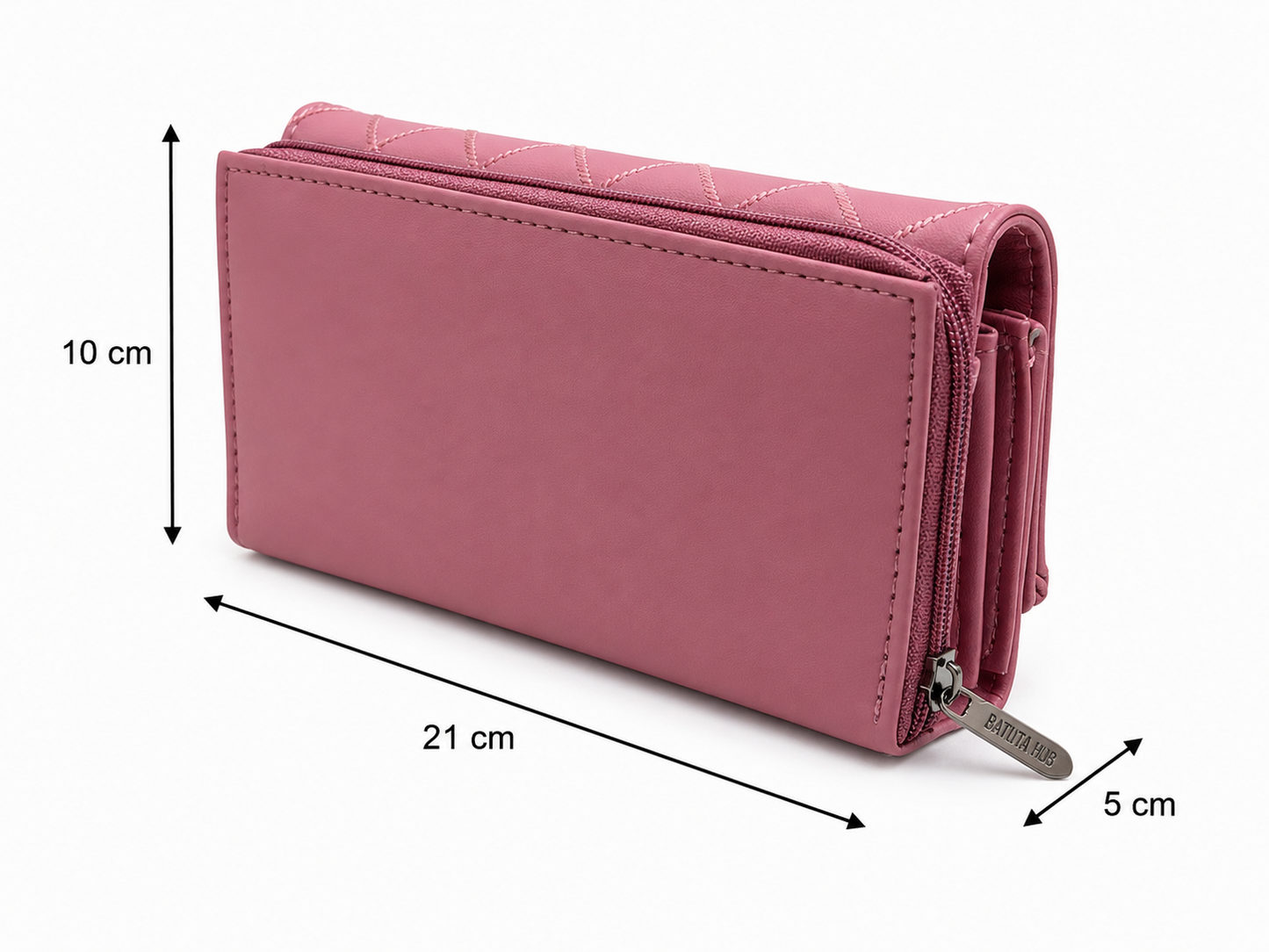 BATUTA Women’s Long Wallet | PU Leather Clutch Wallet for Women | 2 Zip | Multiple Card Slots | Cash & Mobile Holder