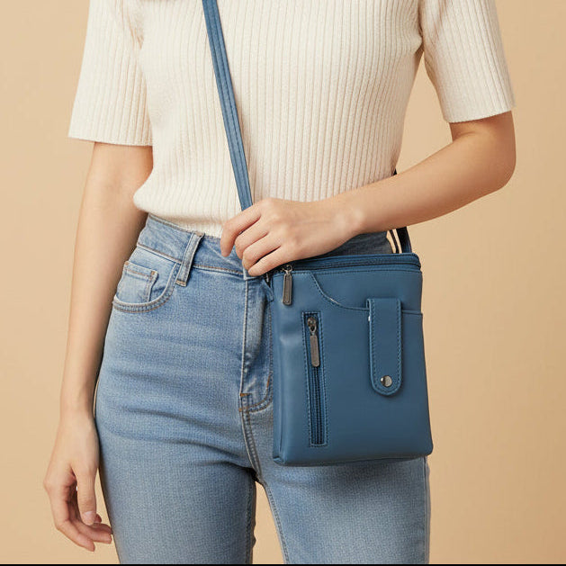 BATUTA HUB Women Crossbody Sling Bag | Premium PU Leather Small Side Bag for Girls & Ladies | Adjustable Strap | Multiple Zipper Pockets | Lightweight Daily Use Purse