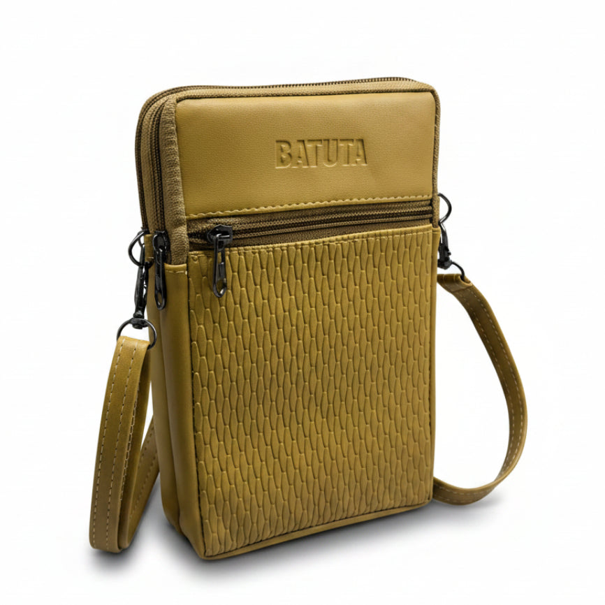 BATUTA HUB Women Crossbody Sling Bag | Premium PU Leather Small Size Bag for Girls & Ladies | Adjustable Strap | Multiple Zipper Pockets | Lightweight Daily Use Purse