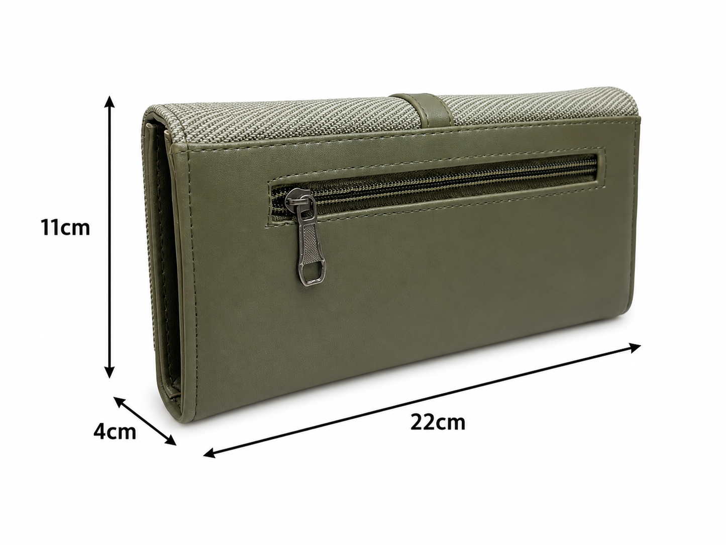 BATUTA HUB Women’s Premium Textured Leatherette Clutch Wallet | Long Ladies Purse with Multiple Card Slots, Zip Pocket & Magnetic Closure | Stylish Wallet for Women