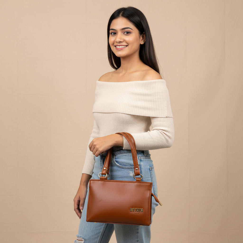 BATUTA Luxury Leather Large Capacity Bag for Women – Stylish PU Leather Satchel Handbag with Multiple Pockets Perfect Travel Bag for Women and Girls