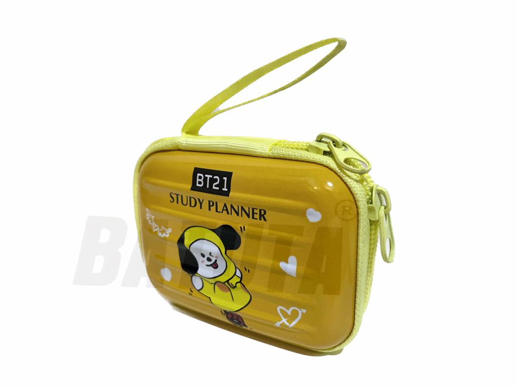 Kids Designer Cute Premium Stylish Multipurpose BTS BT21 Cartoon Pencil Box coin Case Large Capacity Hardtop EVA Pouch Organizer for Girls and Boys