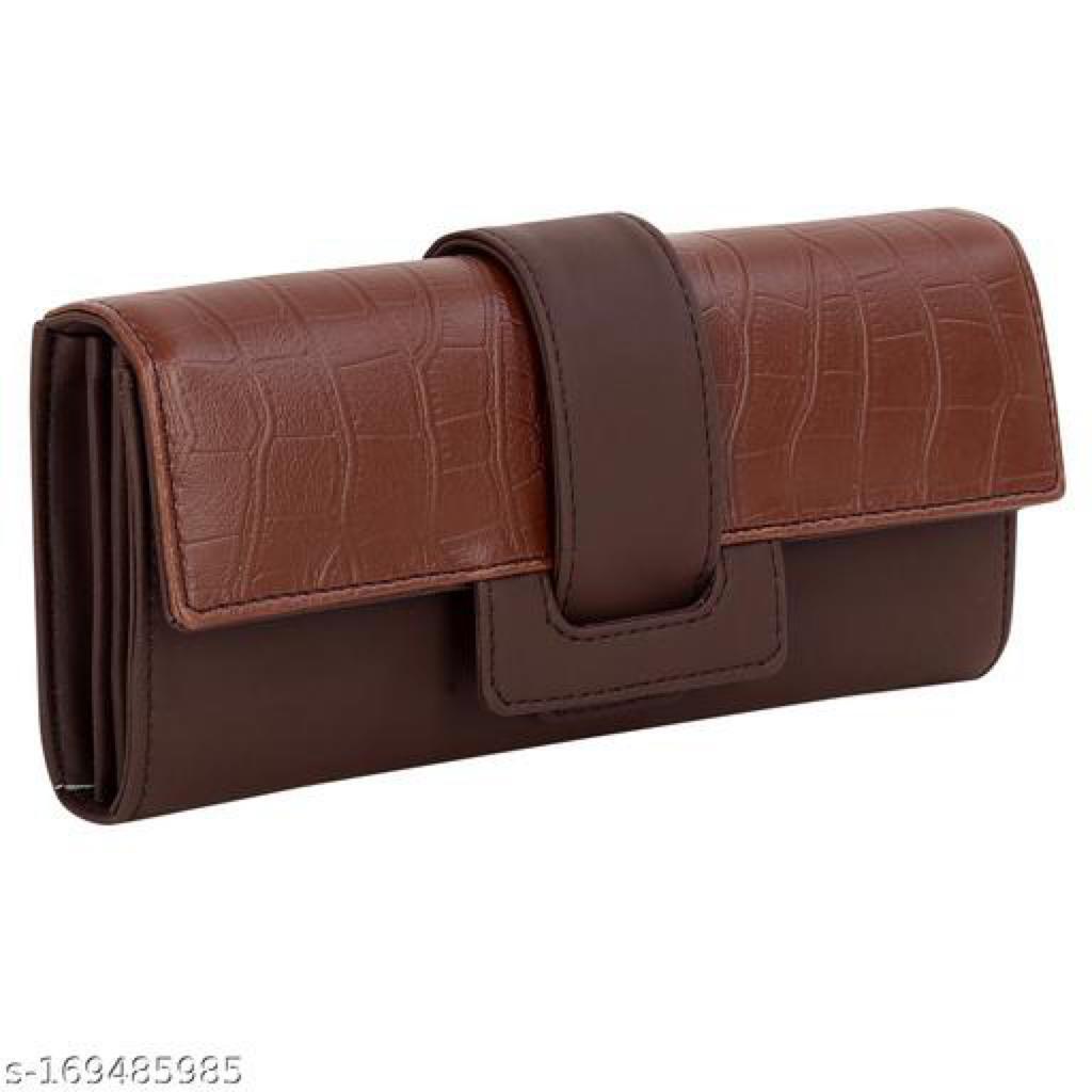 Hand Clutchs For Girls Latest Style Faux Leather 4Card Slots And Phone Pockets