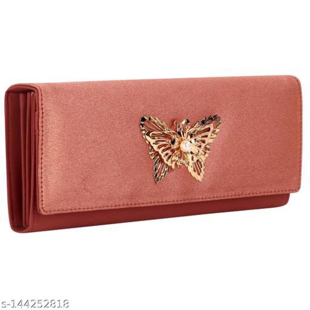 Fashionable Unique Women Clutch Wallet Faux Leather Casual 6Card Slots