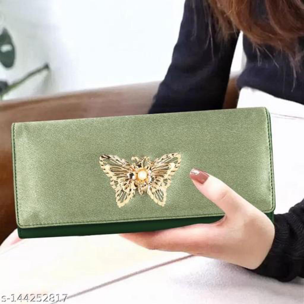 Fashionable Unique Women Clutch Wallet Faux Leather Casual 6Card Slots