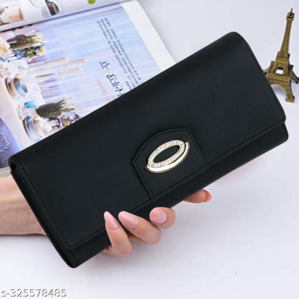 Fancy Hand Clutch For Women With 6 Card Slots & Phone Pockets Black