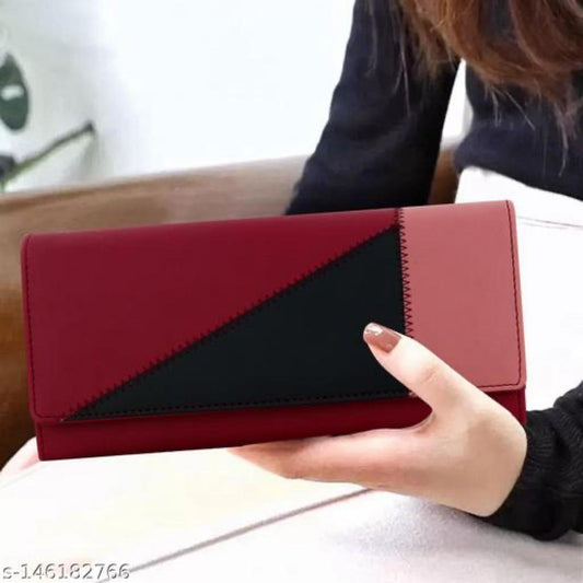 Regular Size Fancy Clutches For Women's Multicolor Faux Leather 6 Card Slots & Phone Pocket