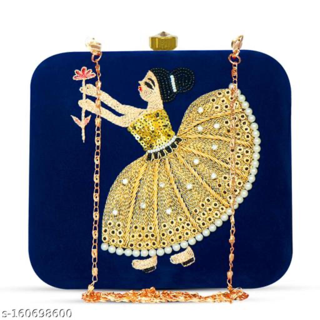 Trendy Embroidery party Wear Clutches