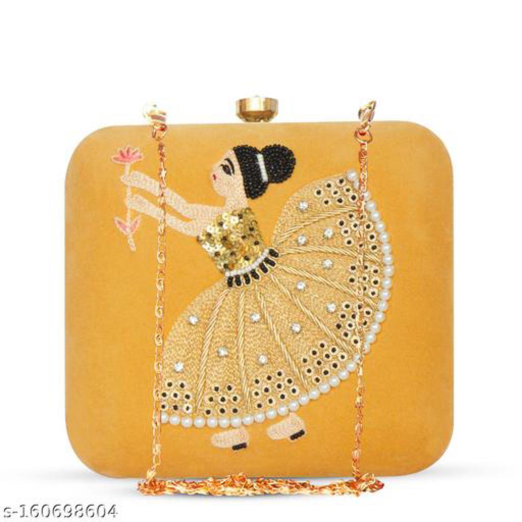Trendy Embroidery party Wear Clutches