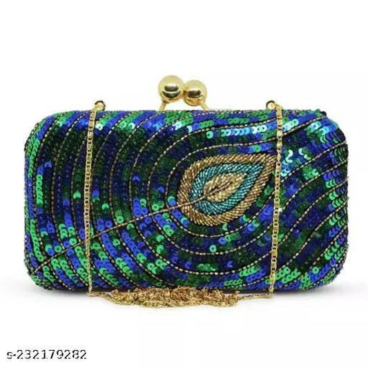 Fashionable Handcrafted Embroidered Modern Women Gold Clutches