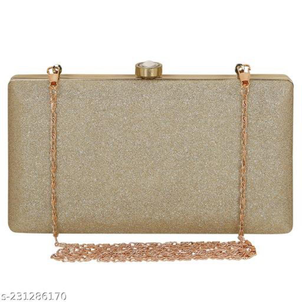 Fashionable Handcrafted Embroidered Modern Women Gold Clutches