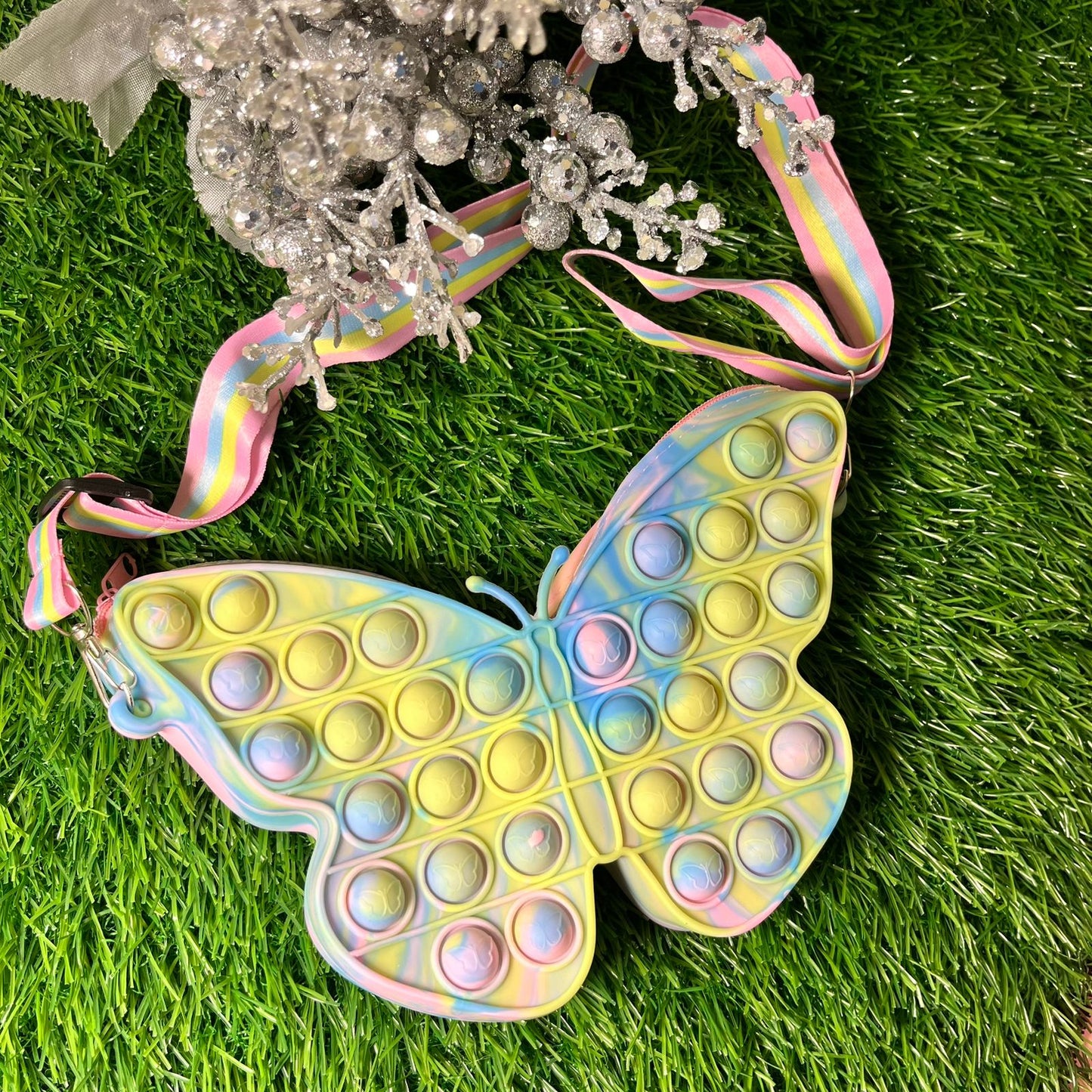 Beautiful butterfly Pop it sling bag for baby girls