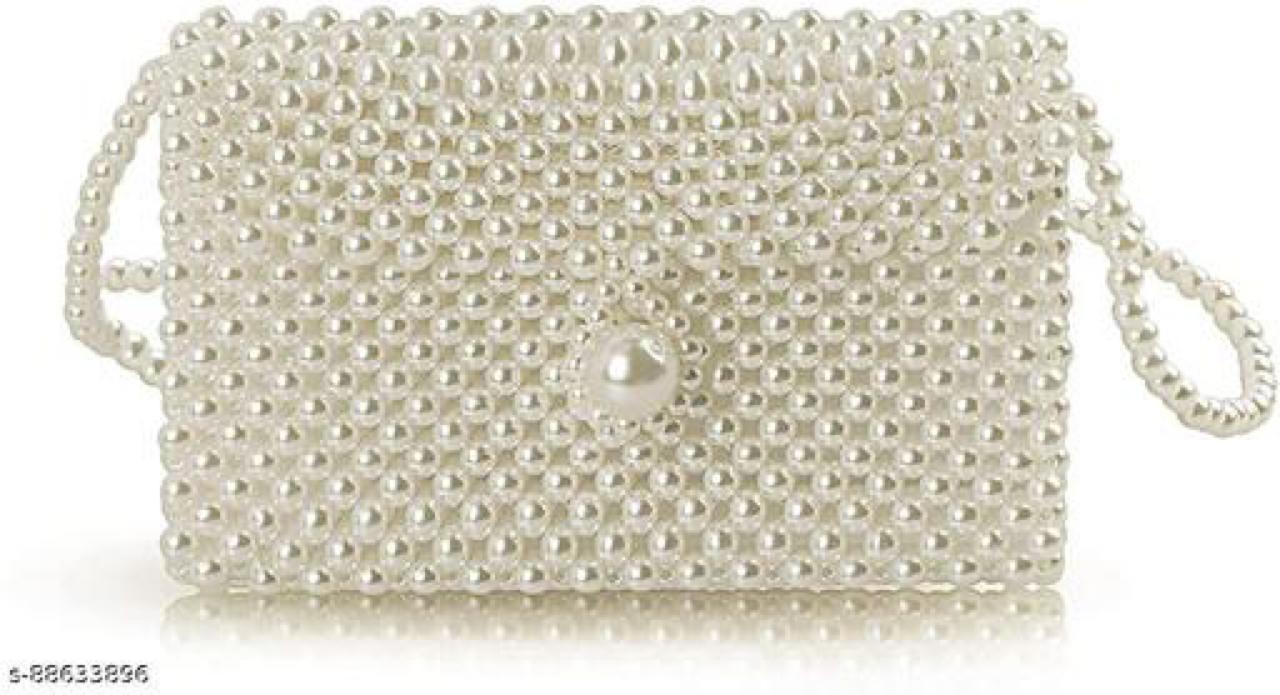 Luxury White Pearl Purses Shoulder Bag for Women Pearl Bag Crossbody Beaded Clutch