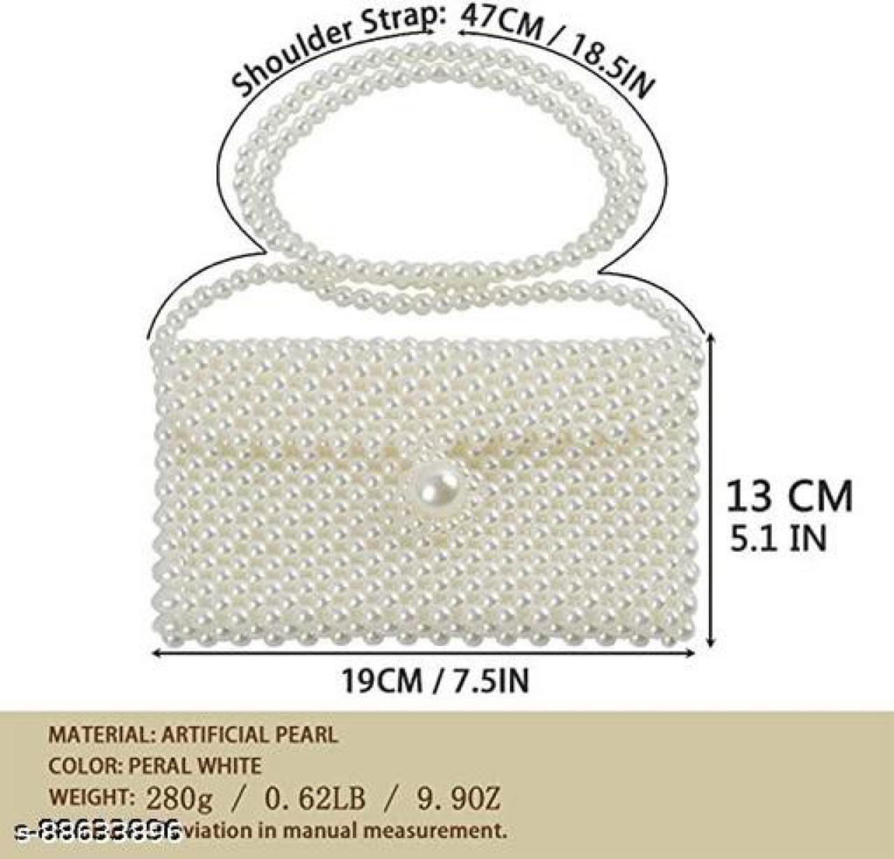 Luxury White Pearl Purses Shoulder Bag for Women Pearl Bag Crossbody Beaded Clutch