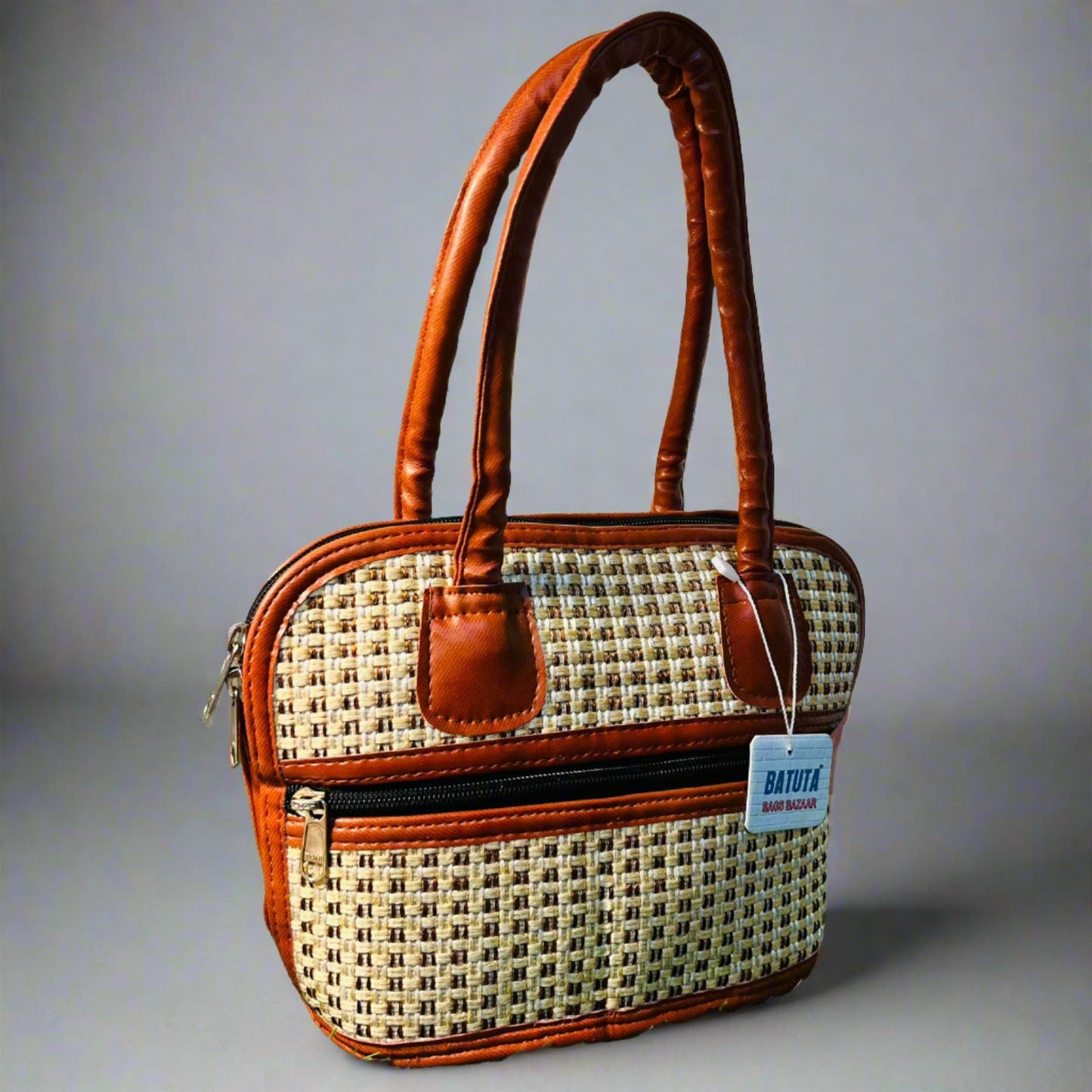 Women Latest Jute Beige Small Hand Bag