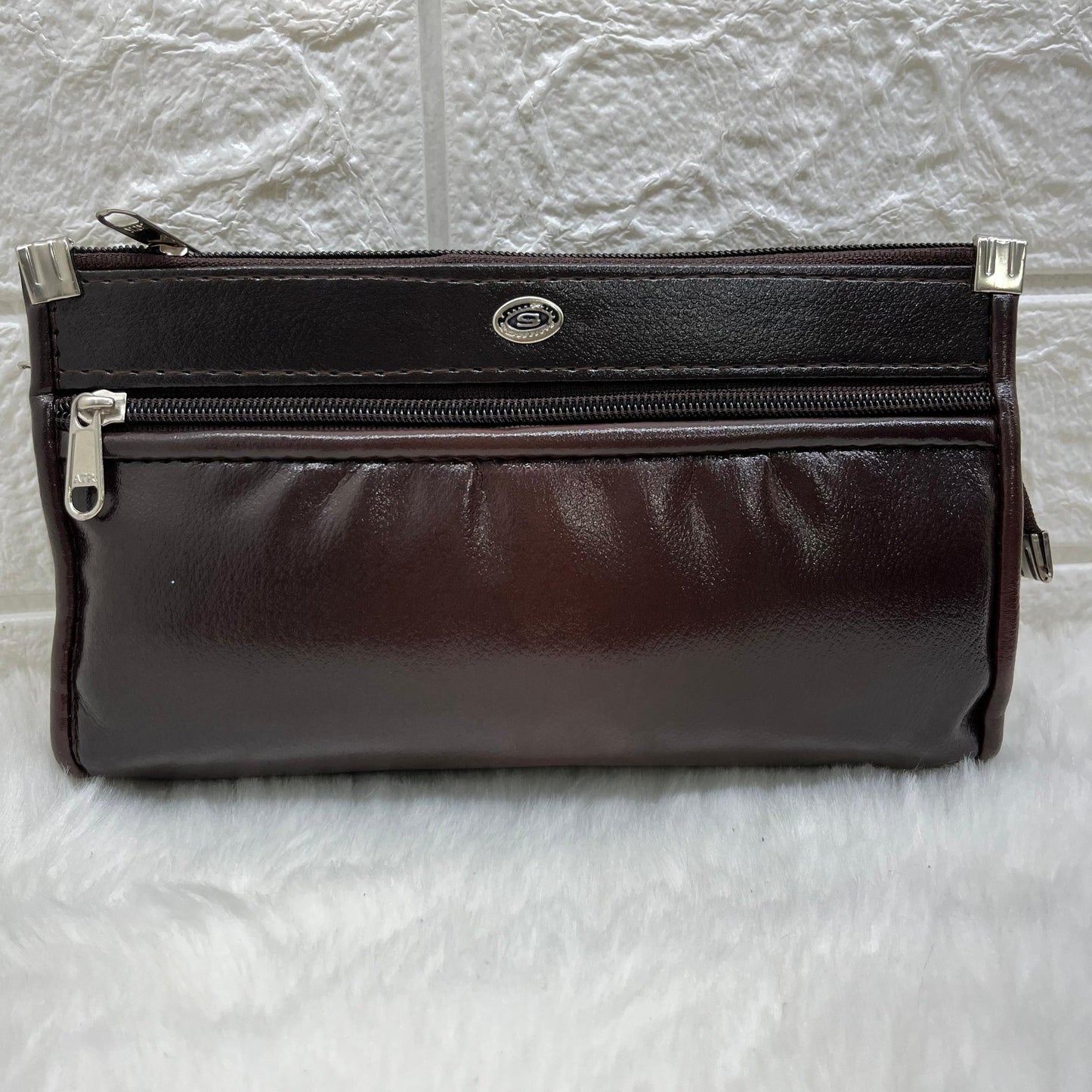 Multiple Pocket  Artificial Leather Clutch for Women