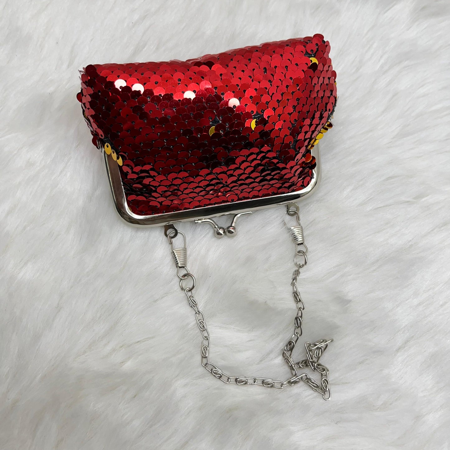 Kiss Lock Closure Coin Purses for Women and Girls, Sequin Coin Wallet Mini Purse Coin Purse with Detachable Handle