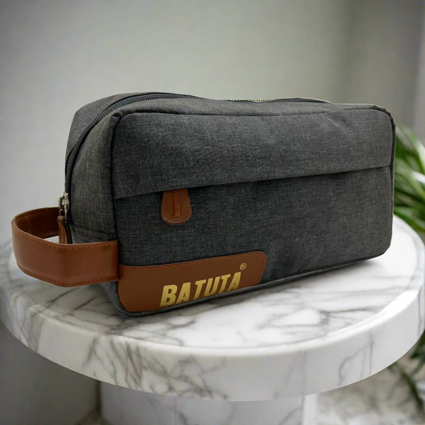 Men's Toiletry Bag Leather and Canvas Travel Toiletry Bag Dopp Kit for Men Shaving Bag for Travel Accessories