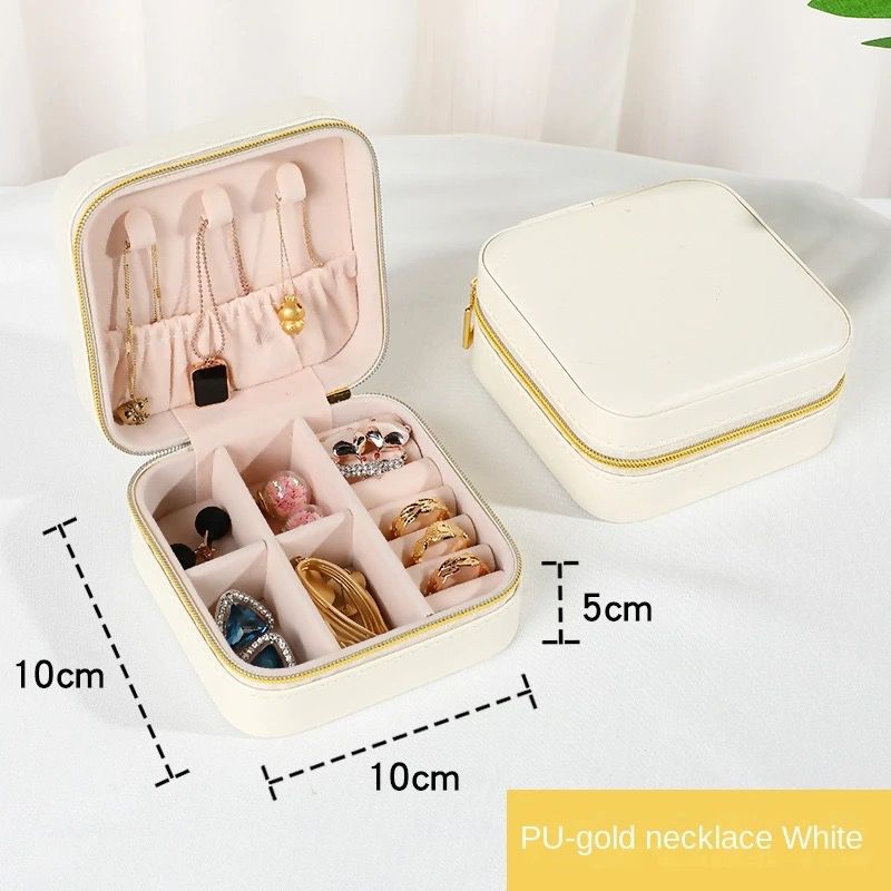 Mini Packaging Necklace Ring Earring Organizer Box Large Leather Jewelry Box Case