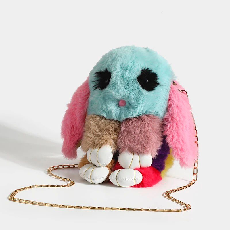 Girls rabbit teddy bear sling bag