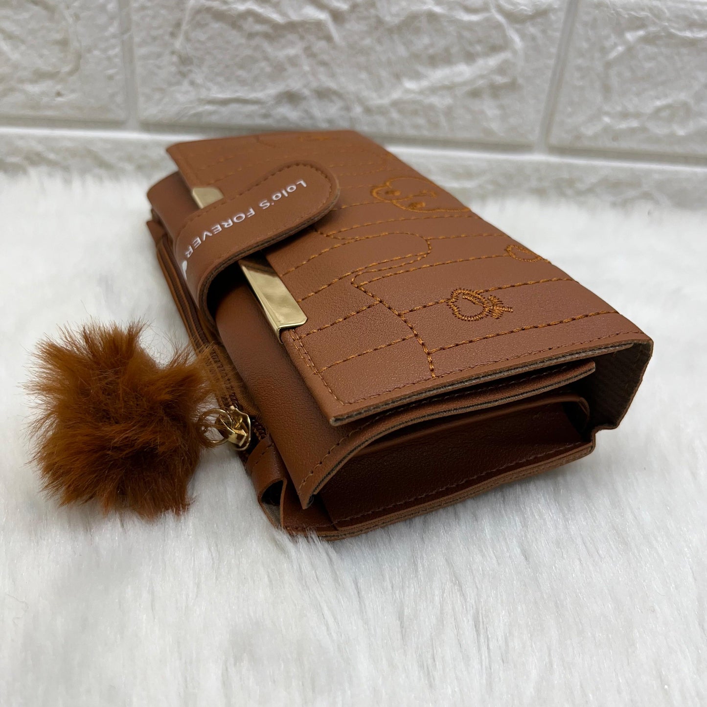 Women's Vegan Leather Tri-fold Fashion Card Coin Holder Long Wallet